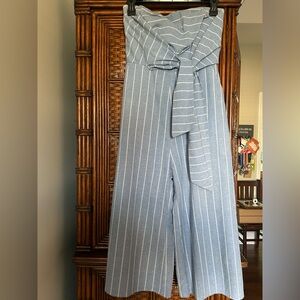Entro Light Blue Pinstripe Jumpsuit